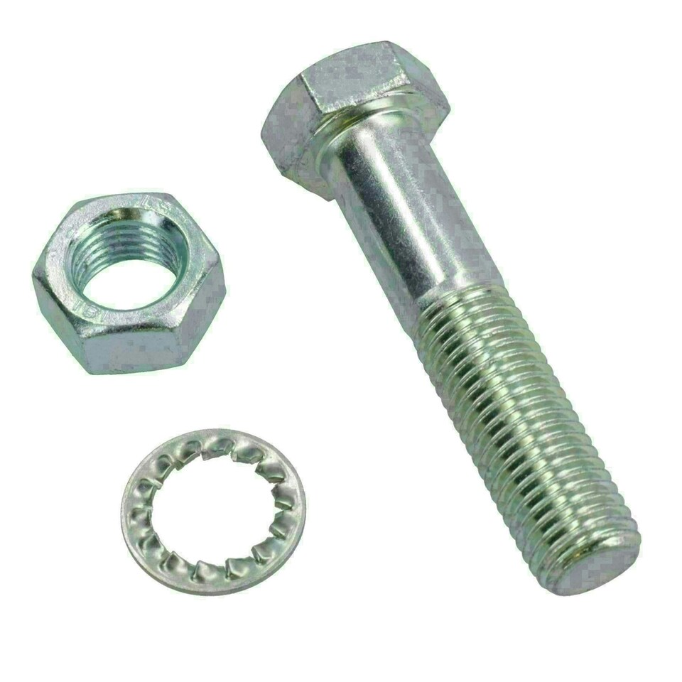 image 1 of M16 (16mm) x 75mm High Tensile Tow Bar Ball Fixing Bolts Washers + Nuts 2 Pack