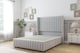 image 1 of Sloomy Marlborough Silver Plush Divan Bed Base 2 Drawers Foot-End With 54 Inch Wingback Headboard & 12 Inch Matching Footboard | Silver | Silver | Small Double | 1