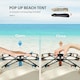 image 3 of Outsunny Pop Up Tent Beach Tent for 23 Person, Easy Set Up Sun Shelter with Extended Floor, Sandbags, Mesh Windows and Carry Bag | Brown