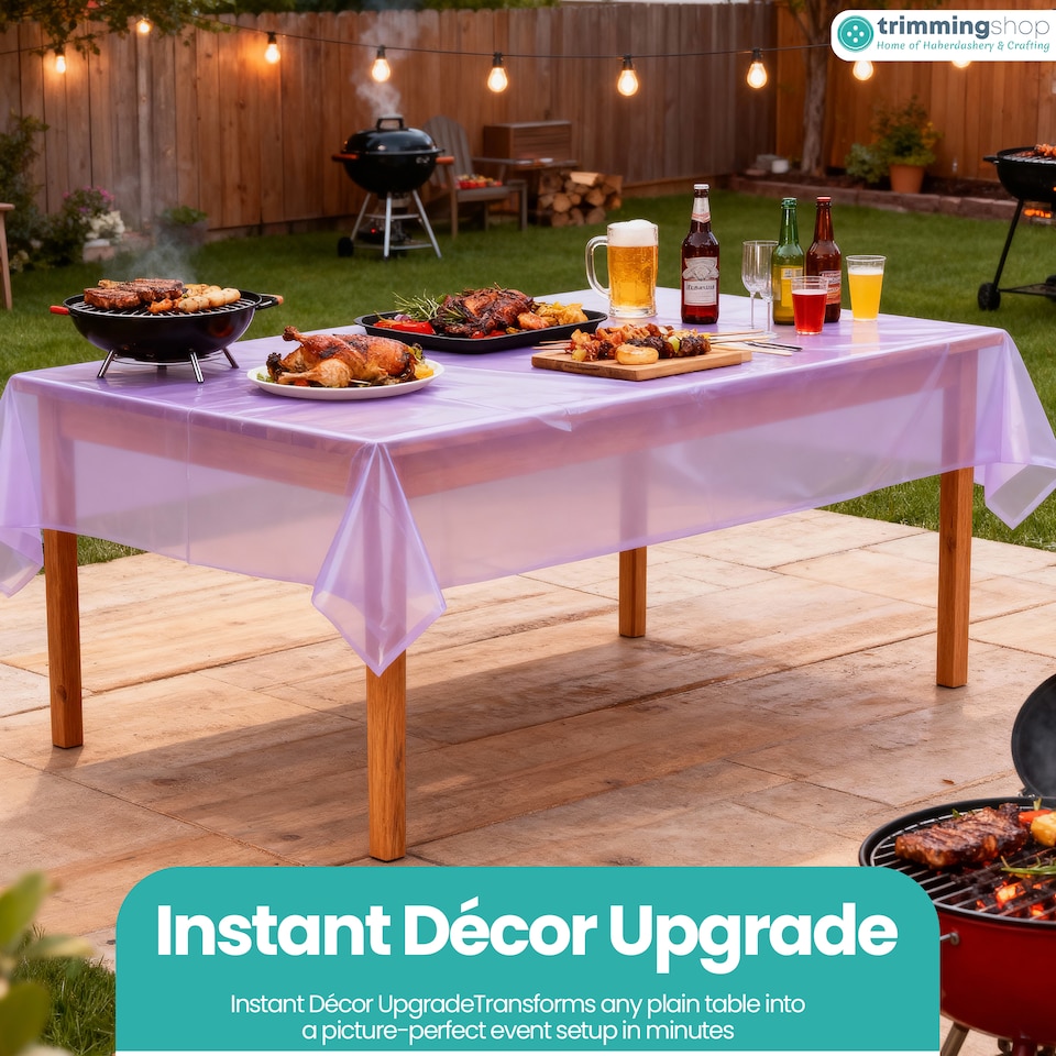 image 1 of Disposable Plastic Table Cover, Table Liner - 54" x 108"