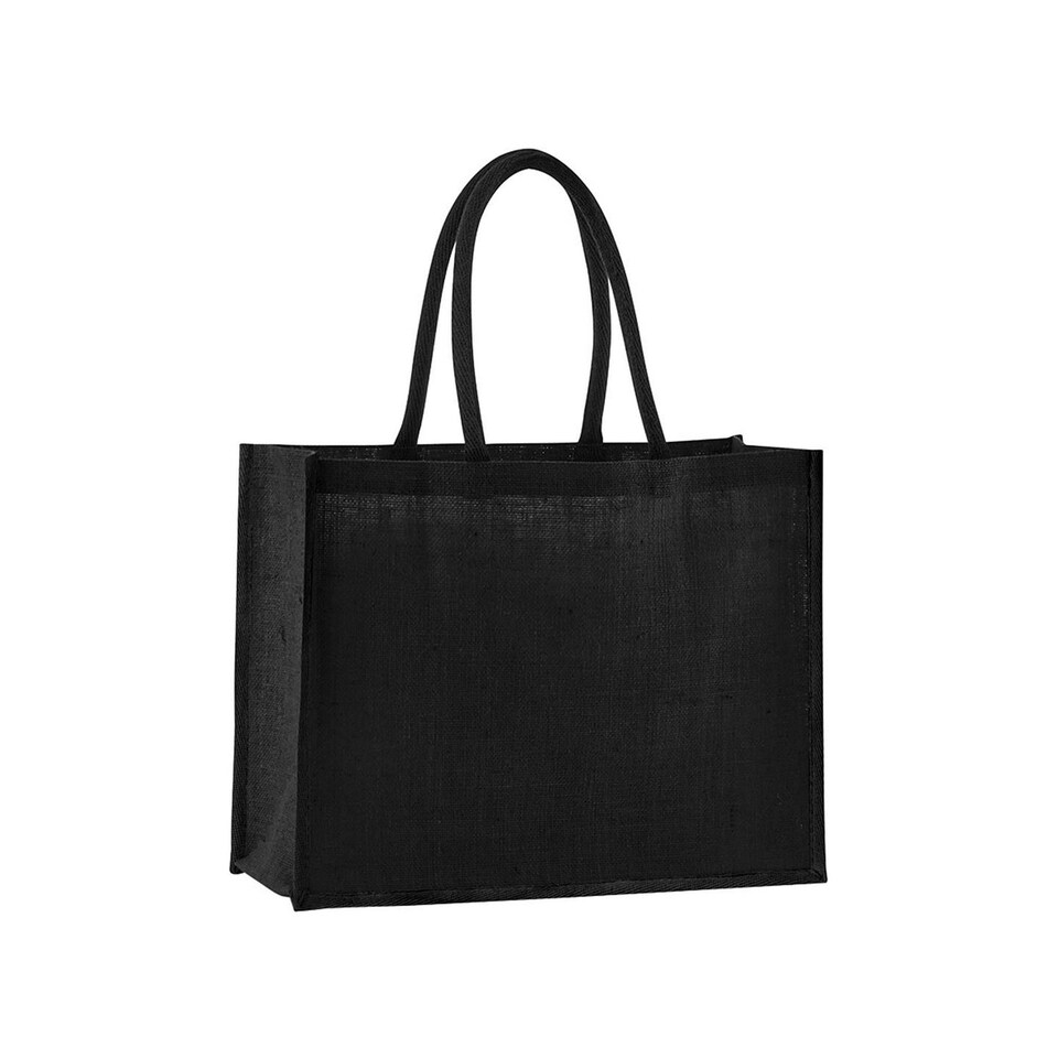 Westford Mill Classic Starched Jute Tote Bag - Black - One Size | Black
