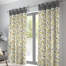 Fusion Beechwood Eyelet Curtains Ochre