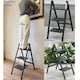 image 5 of Gr8 Home 3 Step Ladder Black Folding Stool Non Slip Heavy Duty Carbon Steel Lightweight