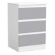 image 1 of 3 Drawer Bedroom Storage Cabinet | Multi | White & Grey | 1