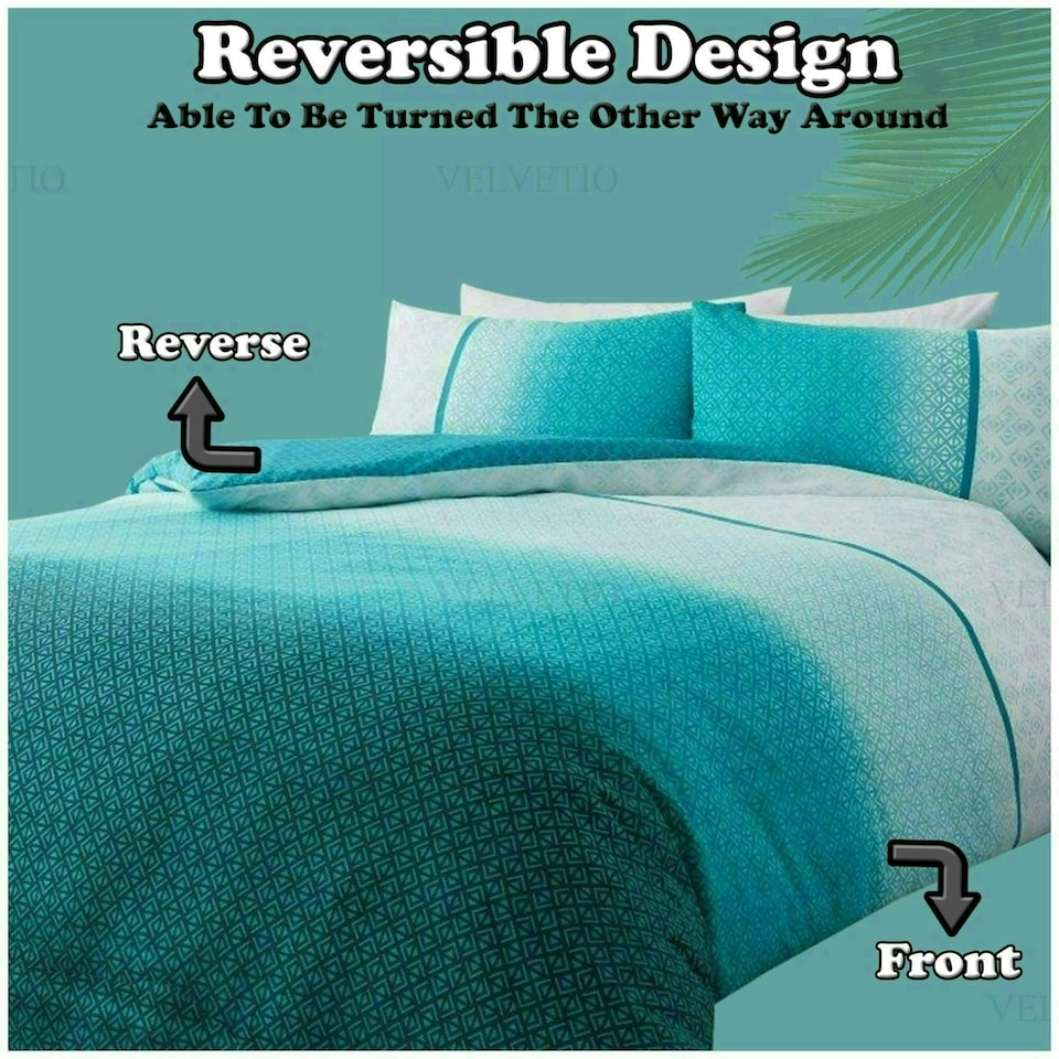 image 1 of VELVETIO Urban Ombre Duvet Cover Set Reversible Polycotton Easy Care Beddings Purple | Double