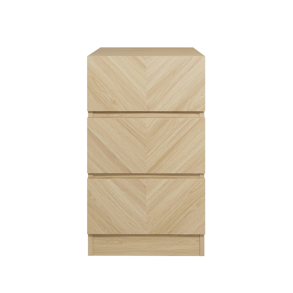 image 1 of GFW Catania Pair of 3 Drawer Bedside Tables - Euro Oak