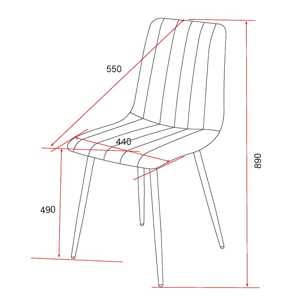 image 1 of Pair of Aspen Cord Fabric Straight Stitch Compact Dining Chairs with Black Tapered Metal Legs | Grey | Grey | 1