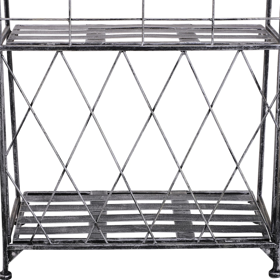 image 1 of Outsunny 3-Tier Metal Folding Plant Stand Display Rack Bookshelf Unit Outdoor