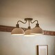 image 2 of ValueLights Bourton Brushed Gold 3 Arm Ceiling Light Ribbed Dome Shades | Gold