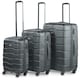 image 1 of VonHaus 3pc Black Luggage Set, 360° Silent Spinner Wheels