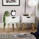 image 1 of Bedside Cabinet White 1 Drawer Bedroom Side Table For Storage Wooden Legs Modern