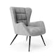 image 1 of Dalton Accent Chair in Velvet Grey | Grey | Grey | One Size