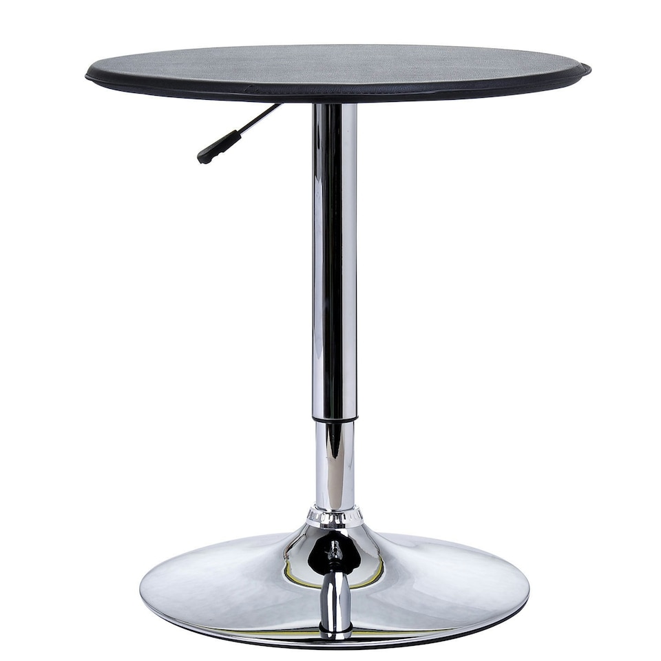 image 1 of HOMCOM 93cm Adjustable Round Bar Table with PVC Leather Steel Black