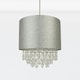 image 3 of First Choice Lighting Sparkle Grey Faux Silk Jewelled Easy Fit Light Shade Grey | Clear
