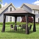 image 2 of Outsunny 3 x 3m Garden Gazebo Outdoor Gazebo Canopy Shelter with Curtains and Steel Frame for Lawn Yard and Deck Coffee