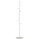 image 1 of HOMCOM Steel Coat Stand Rack Marble Base 8 Hook for Living Room Entryway,White