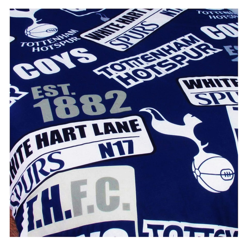 image 1 of Tottenham Hotspur FC Childrens/Kids Official Patch Football Crest Duvet Set - Navy/White - Double