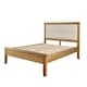 image 1 of Holcombe Solid Wood Double Bed Frame Wooden Slats Bedroom Furniture Smoked Oak