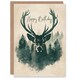 image 1 of Scottish Stag in Forest Highlands Animal For Him Birthday Card
