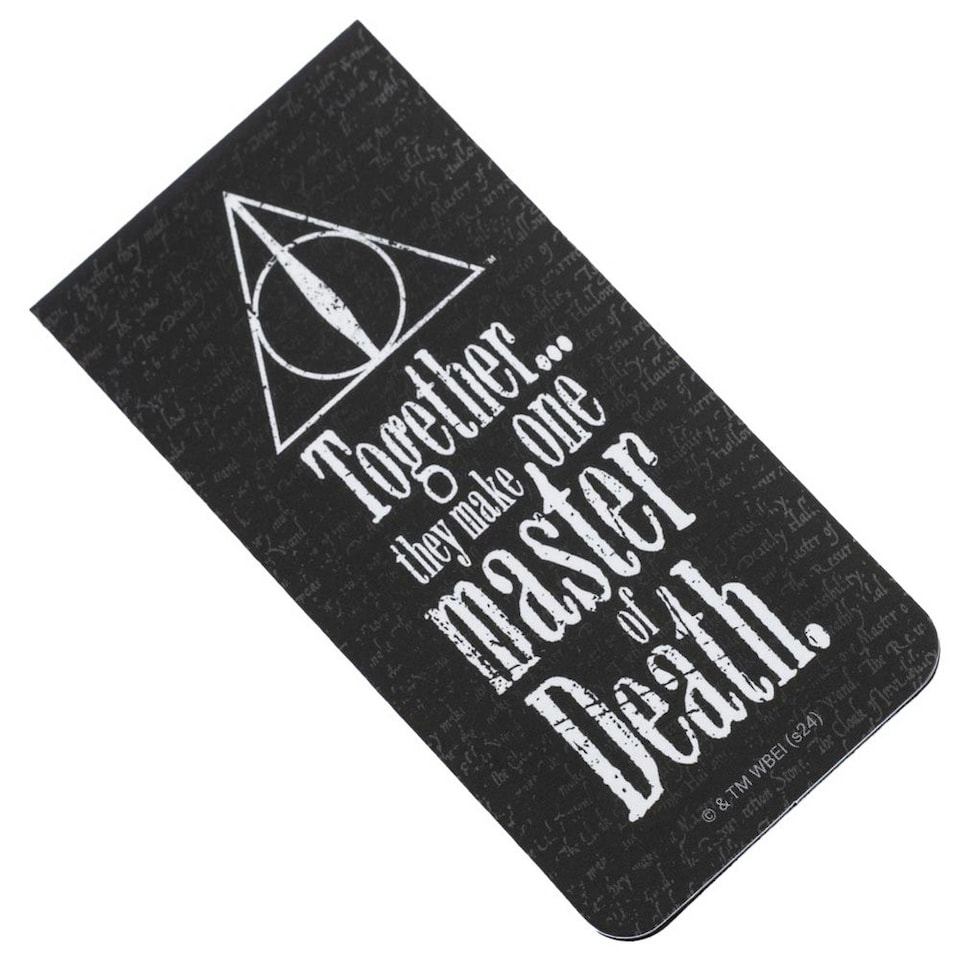 image 1 of Harry Potter And The Deathly Hallows Together They Make One Master Of Death Magnetic Bookmark - Black/White - One Size