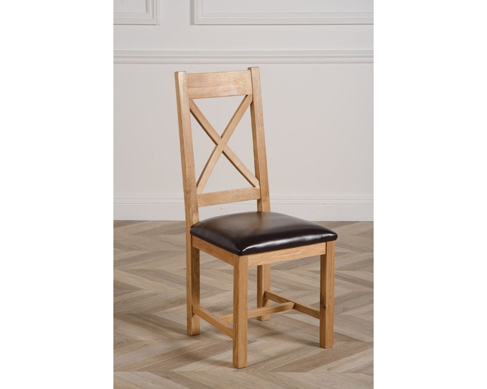 image 1 of Oslo 150 x 90 cm Medium Oak Dining Table and 4 Berkeley Leather Chairs | Brown | Brown