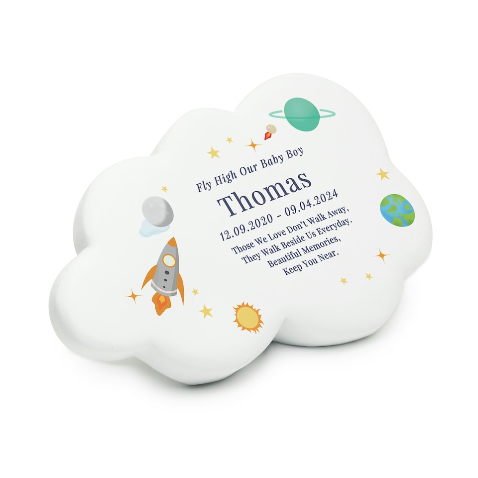image 1 of Personalised Space Resin Memorial Cloud
