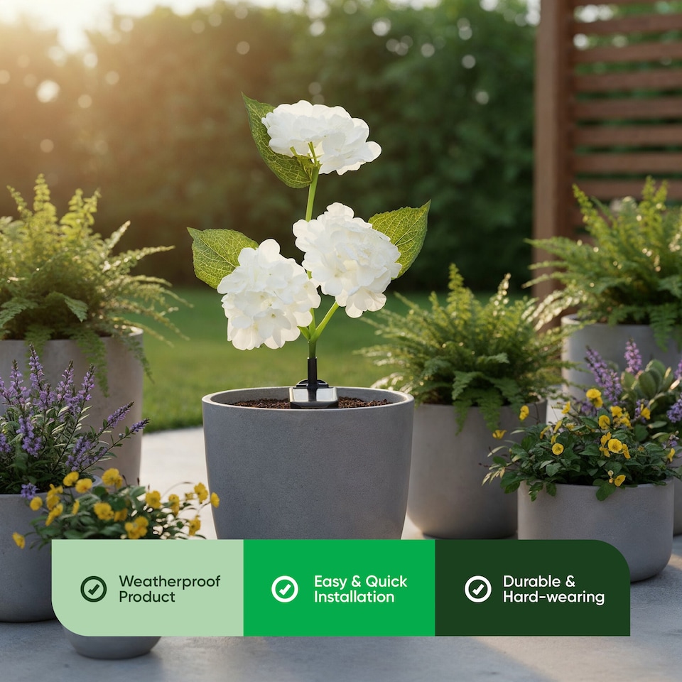 image 1 of Gardenwize Hydrangea Solar Stake Lights with 30 warm LED's