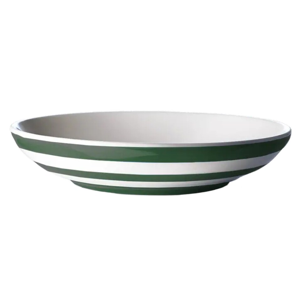 image 1 of Pasta Bowl: 1 x 24cm Pasta Bowl Cornishware Adder Green, Ceramic