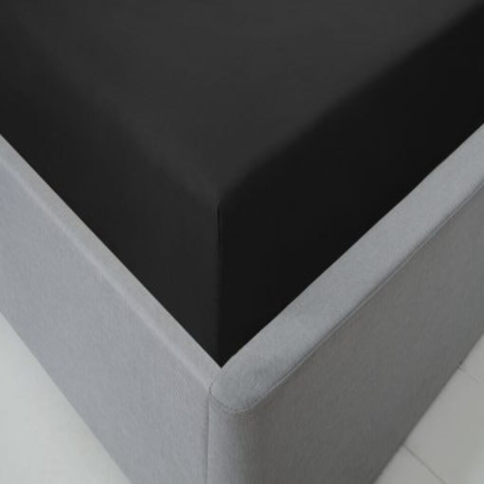 image 1 of Brights Collection Non Iron Fitted Sheet in Black - King