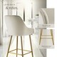 image 4 of Bar Stool Avane - with backrest, upholstered, velvet look | Cream | cream/gold | 57 x 48,50 x 108 cm | 2