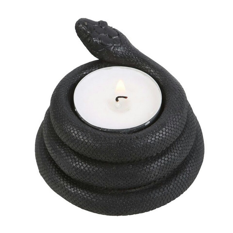 image 1 of Something Different Snake Tealight Holder - Black - One Size