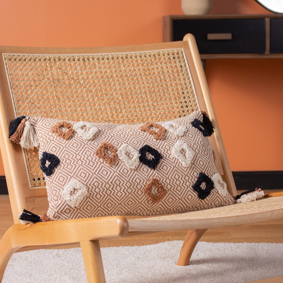image 1 of Furn Benji Jacquard Cushion, Cinnamon, 30 x 50cm