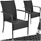 image 1 of Garden Chair Girona - polyrattan & steel, weather & sun resistant, stackable - Set of 2 Black