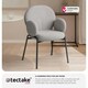 image 5 of Dining Chair - Boucle cover, plush padding, high backrest - Set of 2 Grey | Light Grey
