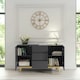 image 4 of Grey Sideboard 140cm – Diamond Pattern Fronts with Gold Legs Grey