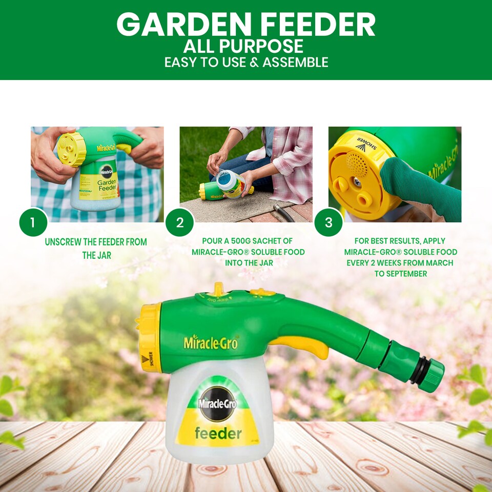 image 1 of Miracle-Gro Feeder for Gardens Lawns & Hanging Baskets Connects to Garden Hose Use with Water Soluble Plant Foods