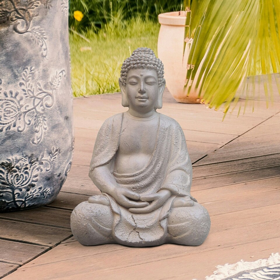 image 1 of Sitting in Meditation Buddha Brown Indoor and Outdoor Statue&nbsp;L30 W24 H41 cm