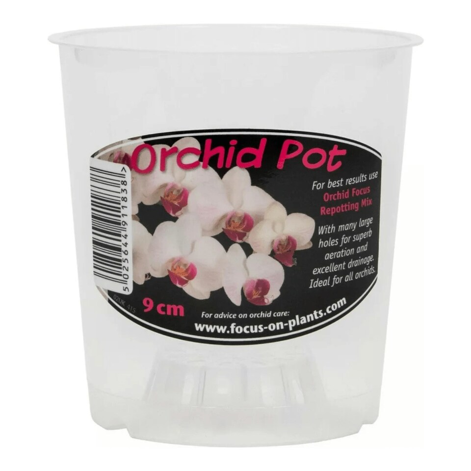 image 1 of Clear Plastic Orchid Pots 9 cm with Saucers N/A