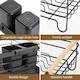 image 4 of Living and Home Metal Dish Rack Drainer with Removable Drainboard - Black