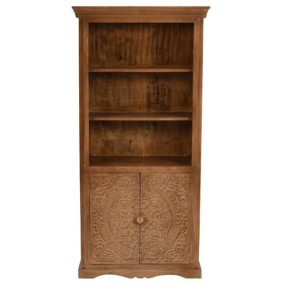 image 1 of Artistry Mango Wood Large Bookcase | Brown | Brown
