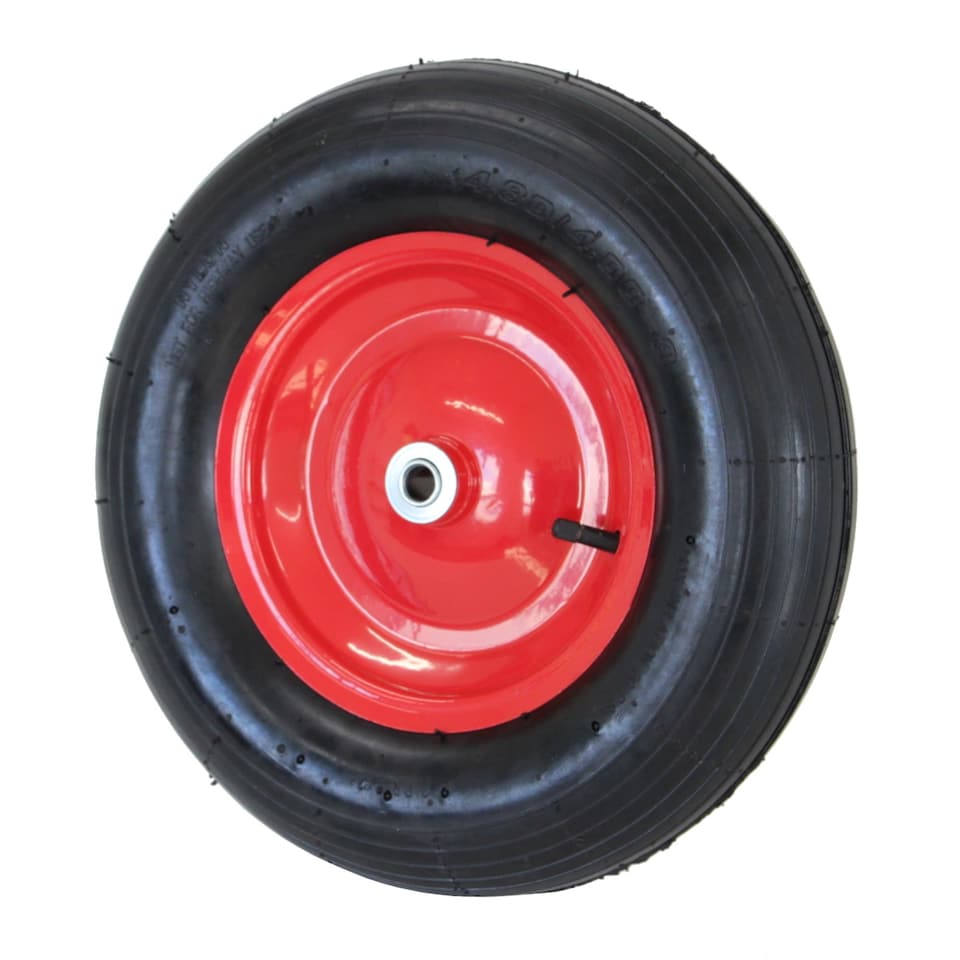 image 1 of 16 Inch Steel Rim Wheelbarrow Replacement Pneumatic Wheel Including Axle