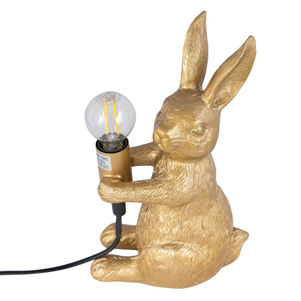 image 1 of Set of 2 Hop Hop - Gold Bunny Rabbit Lamps | Gold | Medium | 2