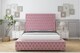 image 1 of Sloomy Ambassador Pink Plush Bed Frame With Mattress With 50"  Upholstered Headboard 4'6 Double