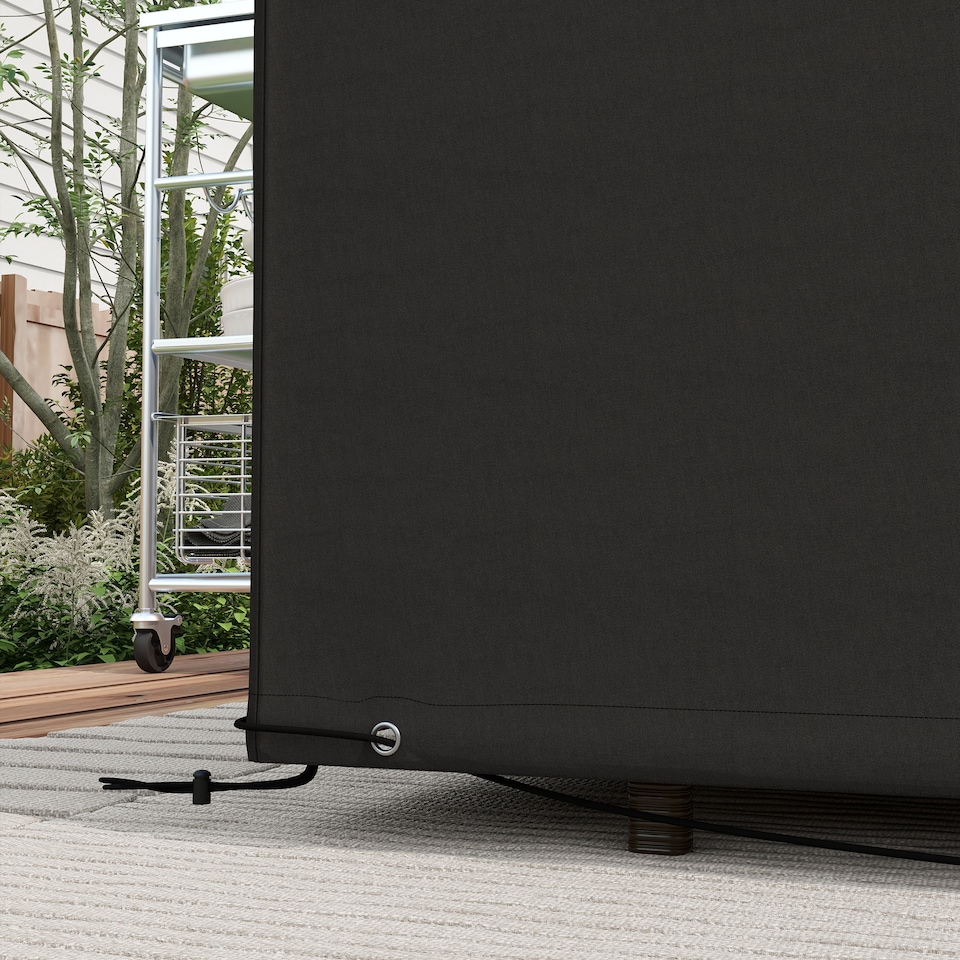 image 1 of Outsunny Outdoor Garden Furniture Cover Waterproof, Anti-UV 600D Heavy Duty Oxford Fabric Patio Furniture Cover for Rectangular Sofa Table Set, Black, 245 x 165 x 66 cm