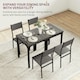 image 6 of HOMCOM 3 Pcs Compact Dining Table 2 Chairs Set Grey Wood Grain 