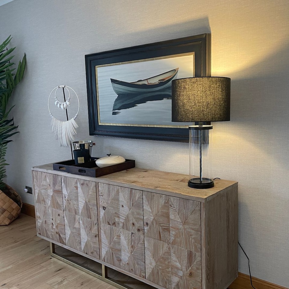 image 1 of Adelia Black & Glass Table Lamp