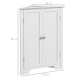 image 3 of kleankin Corner Bathroom Cabinet, Recessed Doors and Adjustable Shelf, White