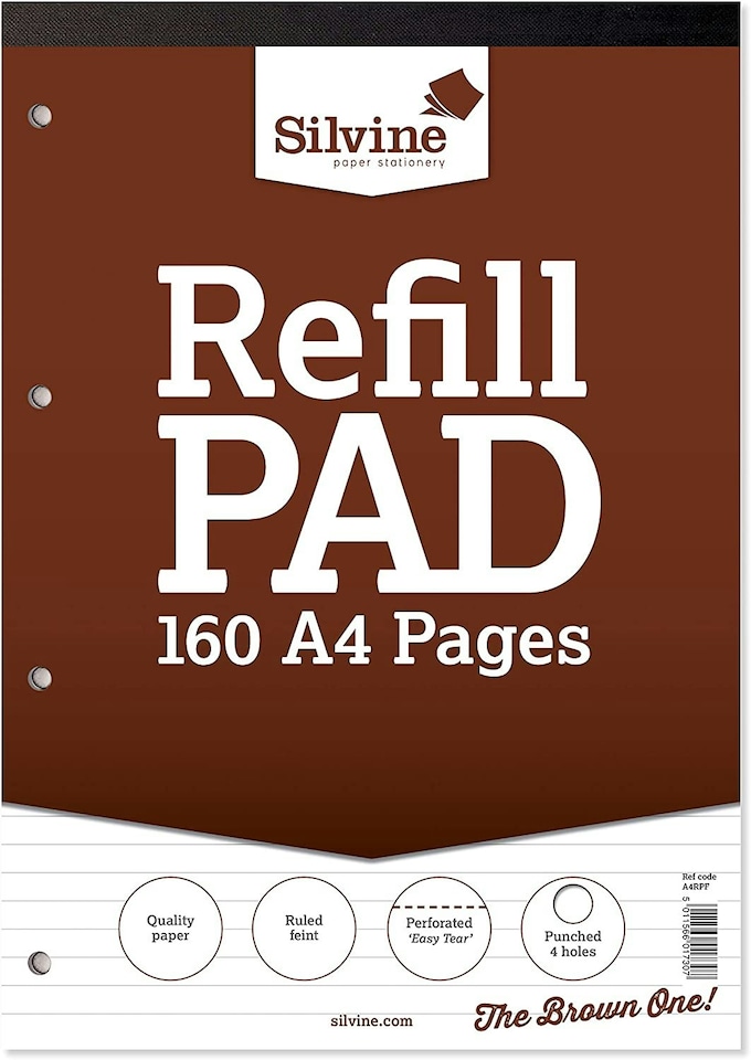 image 1 of 160 Page A4 Brown Refill Pad (210 x 297mm)