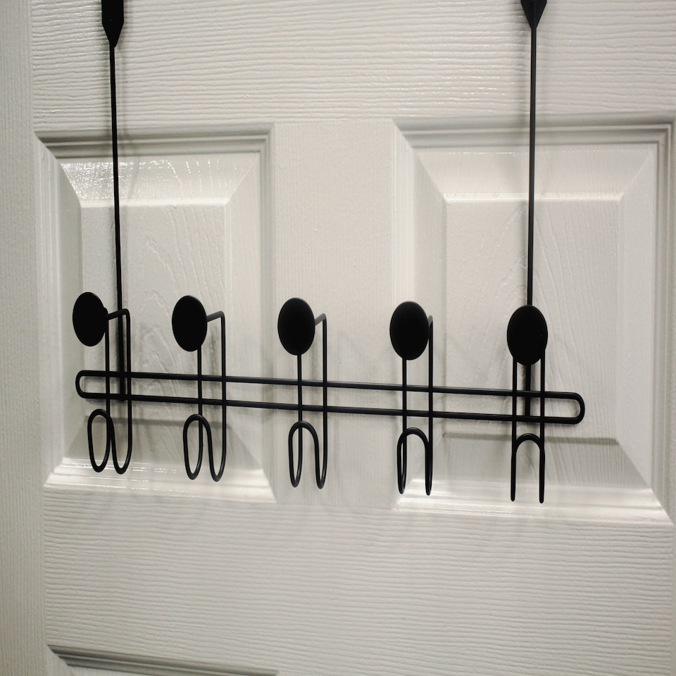 image 1 of Showerdrape Moretti Black Over Door Storage Hooks
