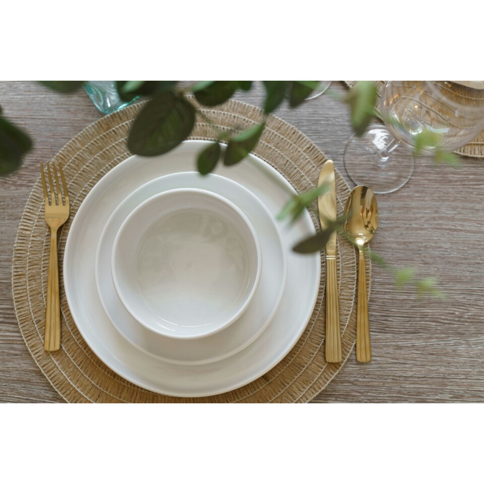 image 1 of Mikasa Dinner Set White Porcelain Camberlie 12 Piece
